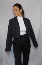 Load image into Gallery viewer, Bliss Pinstripe Cropped Blazer