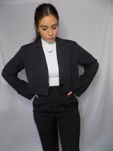 Load image into Gallery viewer, Bliss Pinstripe Cropped Blazer