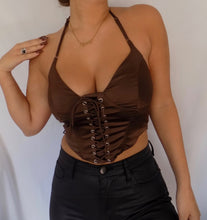 Load image into Gallery viewer, Cocoa Kisses Halter Tank