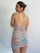 Load image into Gallery viewer, Rainbow Sherbert Knit Halter Dress