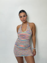 Load image into Gallery viewer, Rainbow Sherbert Knit Halter Dress