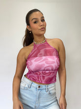 Load image into Gallery viewer, So Retro Fuchsia Mesh Halter Top