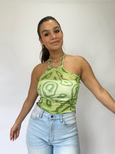 Load image into Gallery viewer, So Retro Green Mesh Halter Top