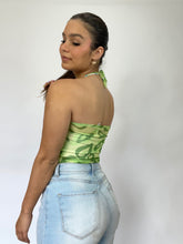 Load image into Gallery viewer, So Retro Green Mesh Halter Top