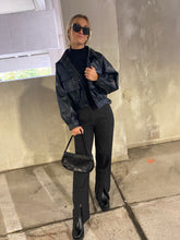 Load image into Gallery viewer, Bliss Pinstripe Wide Leg Split Hem Trousers