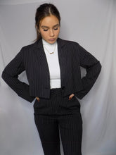 Load image into Gallery viewer, Bliss Pinstripe Cropped Blazer
