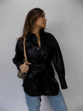 Load image into Gallery viewer, Licorice Faux Leather Shacket
