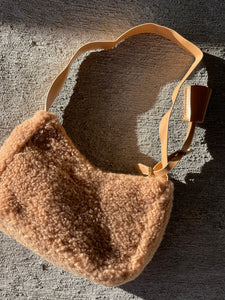 Gingerbread Fuzzy Shoulder Bag