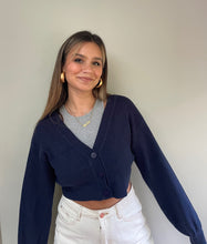 Load image into Gallery viewer, Lola Navy Cropped Cardigan

