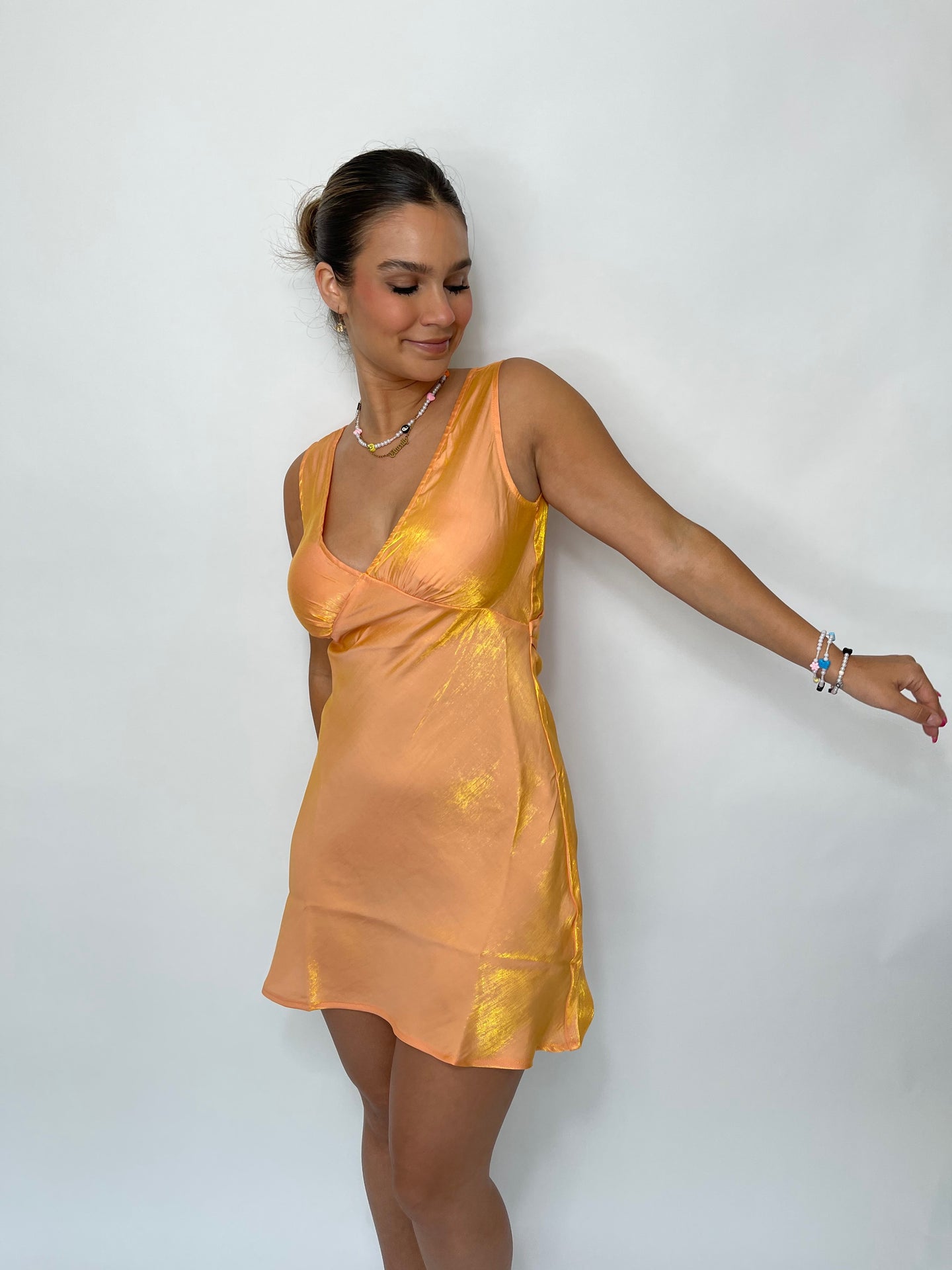 Mango Martini Shimmer Slip Dress