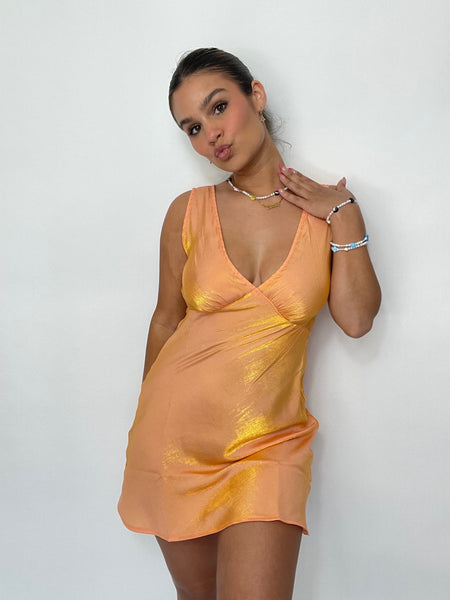Mango Martini Shimmer Slip Dress