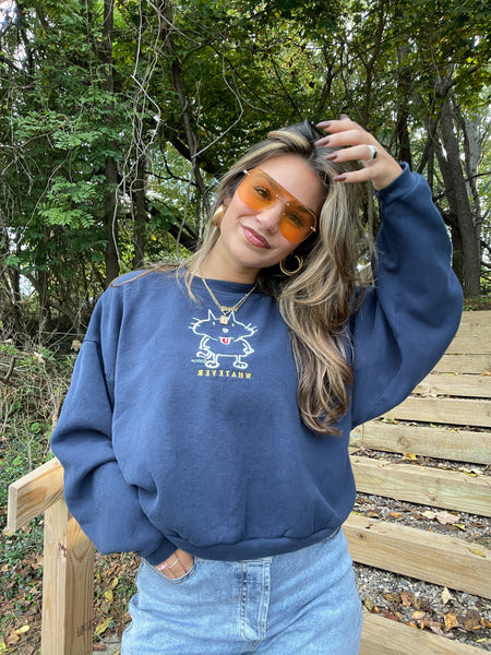 Whatever Cropped Vintage Graphic Crewneck