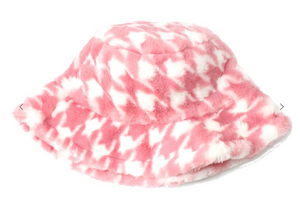 Pink Nutcracker Fuzzy Tweed Bucket Hat